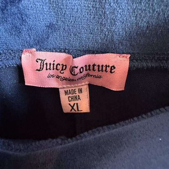 Juicy Couture Velour Set Womens XL Short Sleeve Hoodie Shorts Bling Blue NWT Y2K - Picture 10 of 12